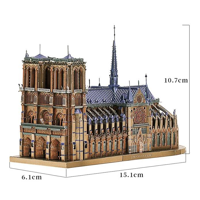 Mô hình lắp ghép kim loại 3d Nhà thờ Đức Bà Paris-cỡ lớn 