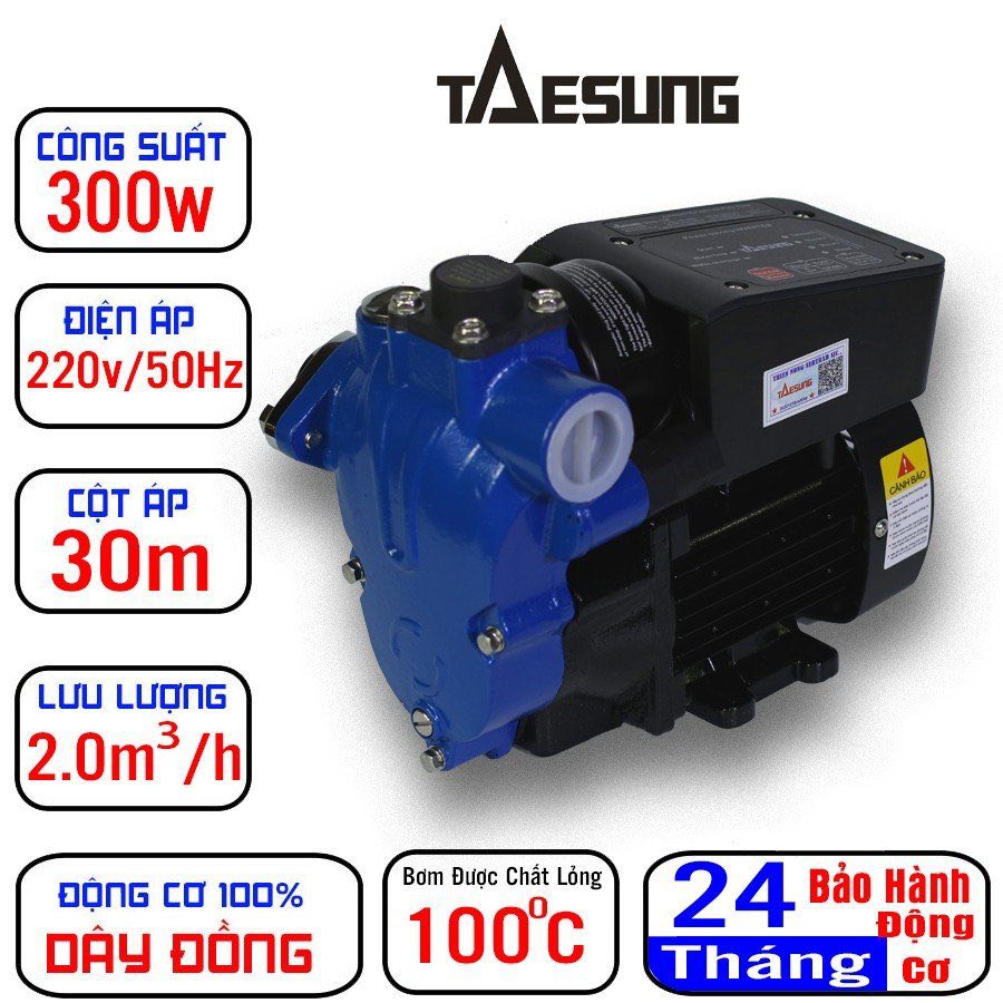 Máy bơm tăng áp điện tử thông minh 300w taesung, tiết kiệm điện hoạt động êm, bảo hành 2 năm