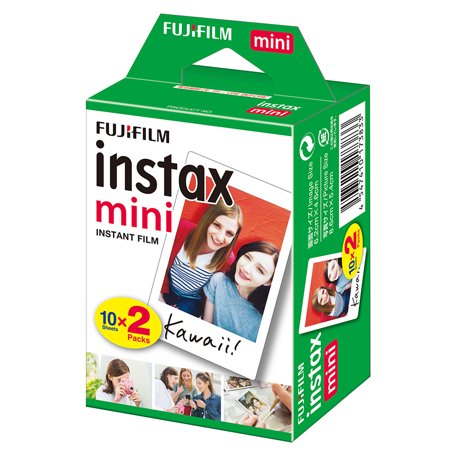 Film Instax Mini - Giấy in ảnh Fujifilm cho máy chụp ảnh lấy liền Instax Mini - Hộp 20 tấm - Hàng Chính Hãng