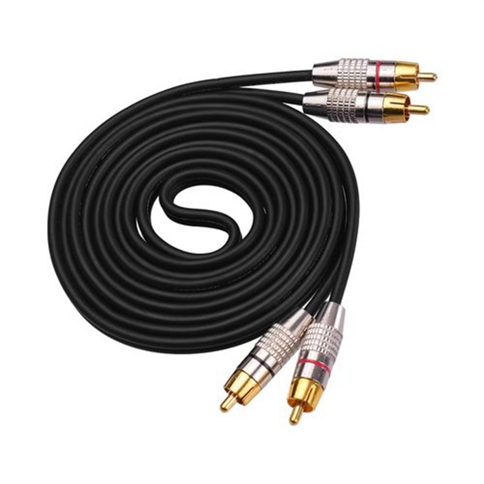2RCA to 2RCA Stereo Audio Cable Multipurpose for Subwoofer Home Audio