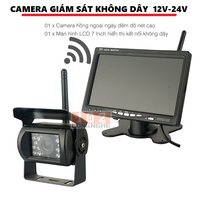 Camera WiFi Không Dây Kèm Màn Hình 7 Inch Hồng Ngoại Camera Giám Sát ,Camera Hành Trình 12V FullHD 1080p Sắc Nét