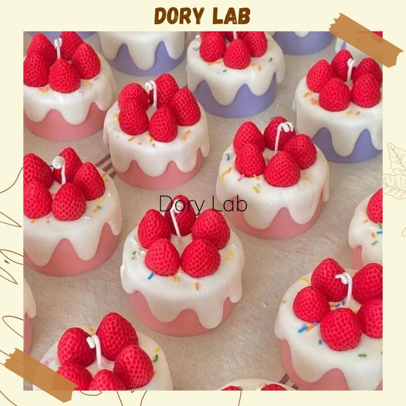 Nến Thơm Bánh Kem Dâu Tây Handmde Không Khói, Quà Tặng Sinh Nhật Ý Nghĩa - Dory Lab