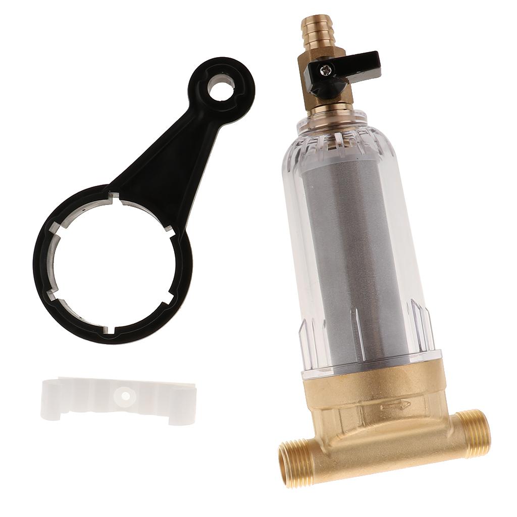 Water Prefilter System, Whole House Water Filter 40 Microns Precision Filtration Mesh, Household Filter for Municipal Tap Water, Water Filtering