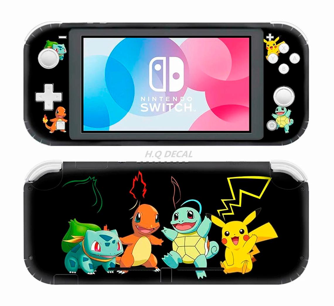 Skin decal dán Nintendo Switch Lite mẫu Pokemon Pikachu &amp; Friend (dễ dán, đã cắt sẵn)