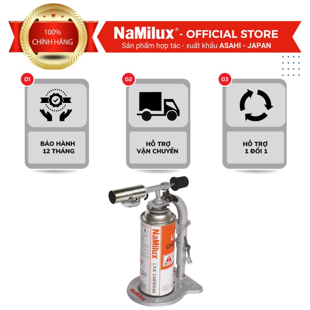 Đèn Khò Gas Đa Năng NaMilux │Có Hệ Thống Đánh Lửa Tự Động│Công Suất 3.0 Kw│Hàng Chính Hãng