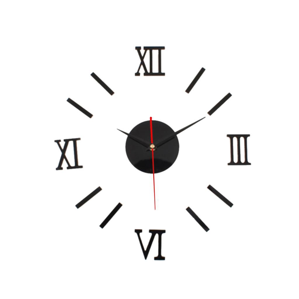 3D Mirror Sticker Wall Clock Removable Decal Vinyl Art Wall Sticker Clock