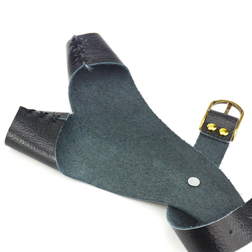 Archery Cow Leather Finger Tab Protector Gloves Arm Hand Guard Tool Black