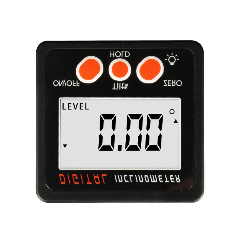 Thước đo độ nghiêng kỹ thuật số 4*90° Spirit Level Goniometer Đèn nền Máy đo độ nghiêng Máy đo cơ sở từ tính trong/FT, MM/M Tua vít pin Hướng dẫn sử dụng