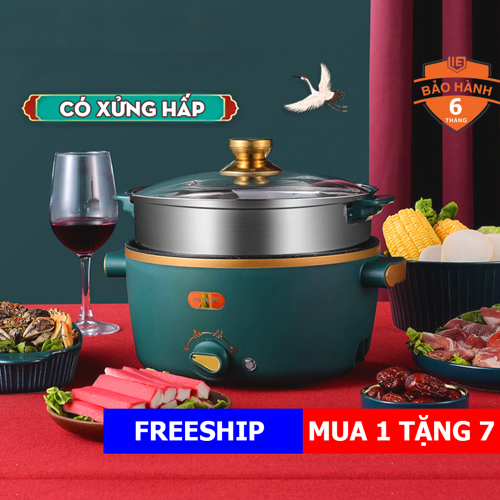Nồi Điện Mini Đa Năng NL-09 Thiết Kế Có Lớp Chống Dính 3 Công Tắc Nhiệt Công Suất Đến 1000W