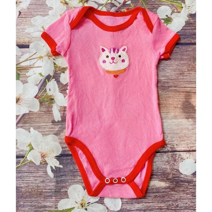 Body Bé Gái Thêu Mèo Size Từ 4,5 Đến 8Kg, Hoa Tay Đùi Cotton Lụa Xuất Hàn