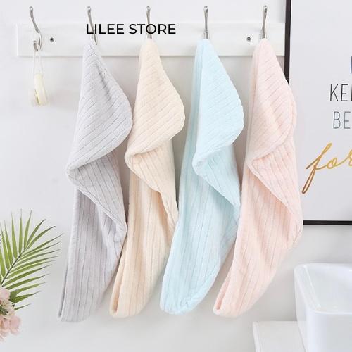 Khăn quấn tóc ủ tóc nhanh khô cao cấp Lông cừu công nghệ Nhật siêu mềm, siêu thấm, siêu dày 26x67cm