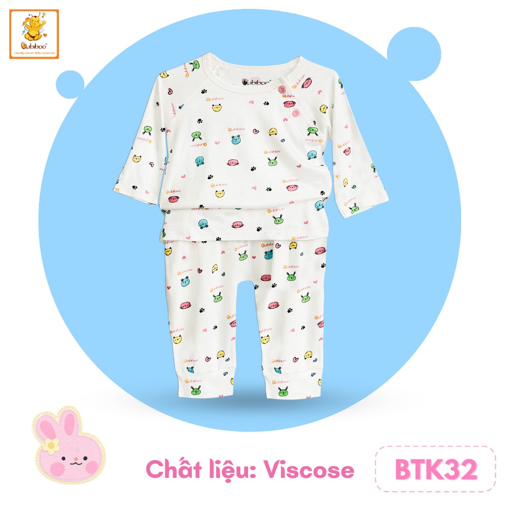 Bộ sơ sinh cài vai họa tiết dễ thương cho bé BB137