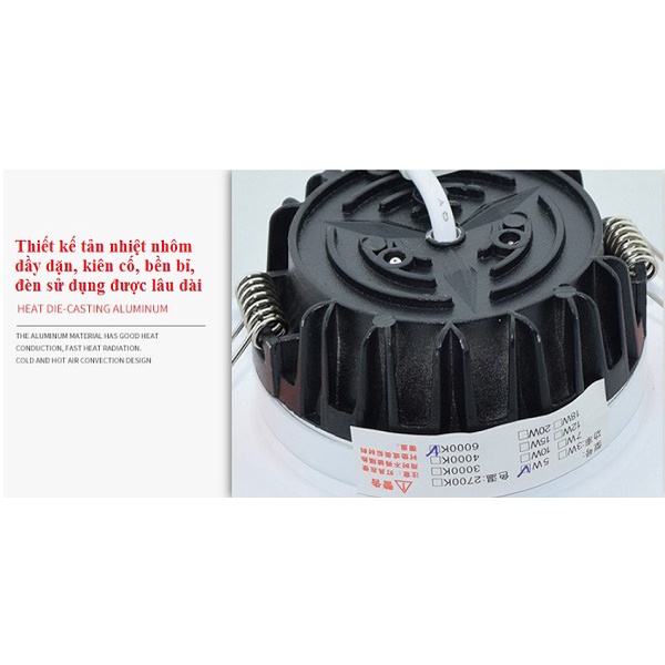 Đèn Led Âm Trần 24W Cao Cấp, Đèn Trần Thạch Cao, Đèn Downlight, LD-24 HL LIGHTING Hàng Chính Hãng