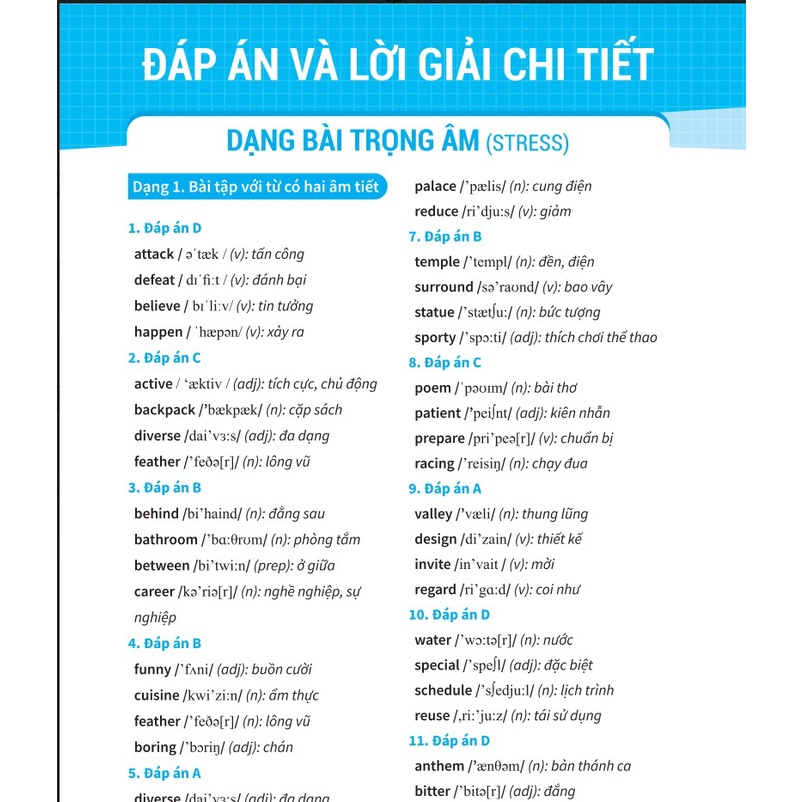 Bài Tập Phát Âm Trọng Âm Tiếng Anh (Ôn Thi Vào Lớp 10 Và 10 Chuyên) bc)