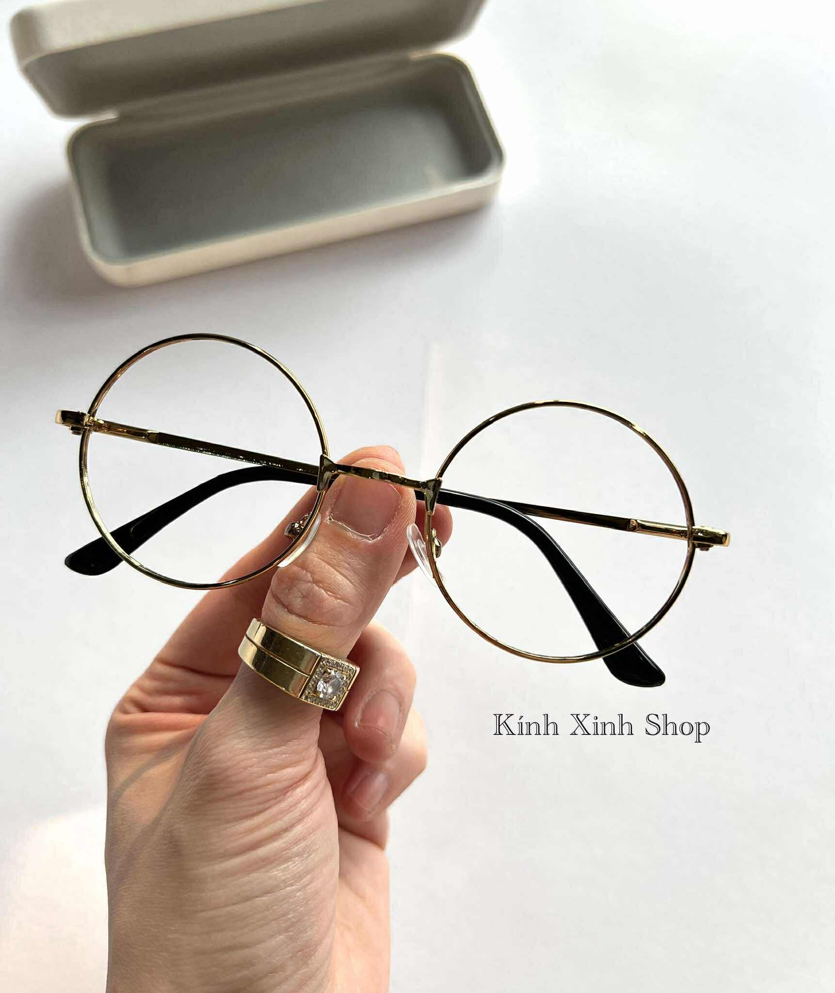 Gọng Kính Mắt Tròn Kim Loại Phong Cách Cổ Điển - Đường kính 43
