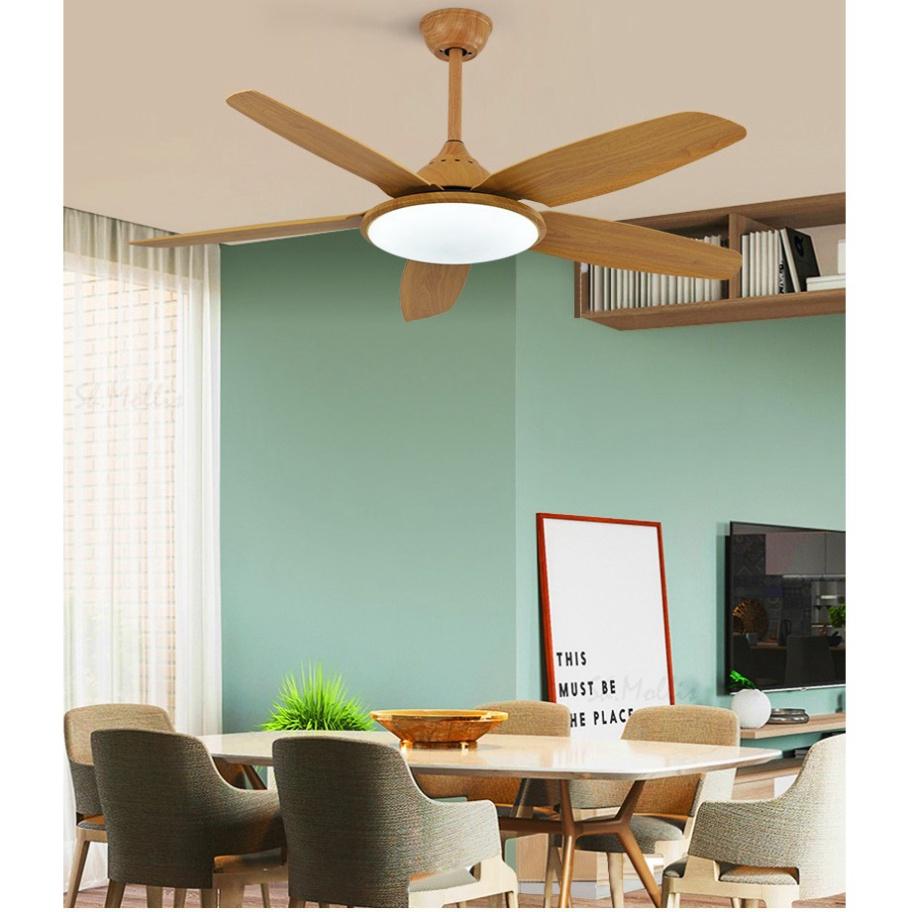 Đèn quạt XUHAO LED 3 chế độ ánh sáng động cơ đồng chuẩn xịn 100% - có điều khiển từ xa hiện đại