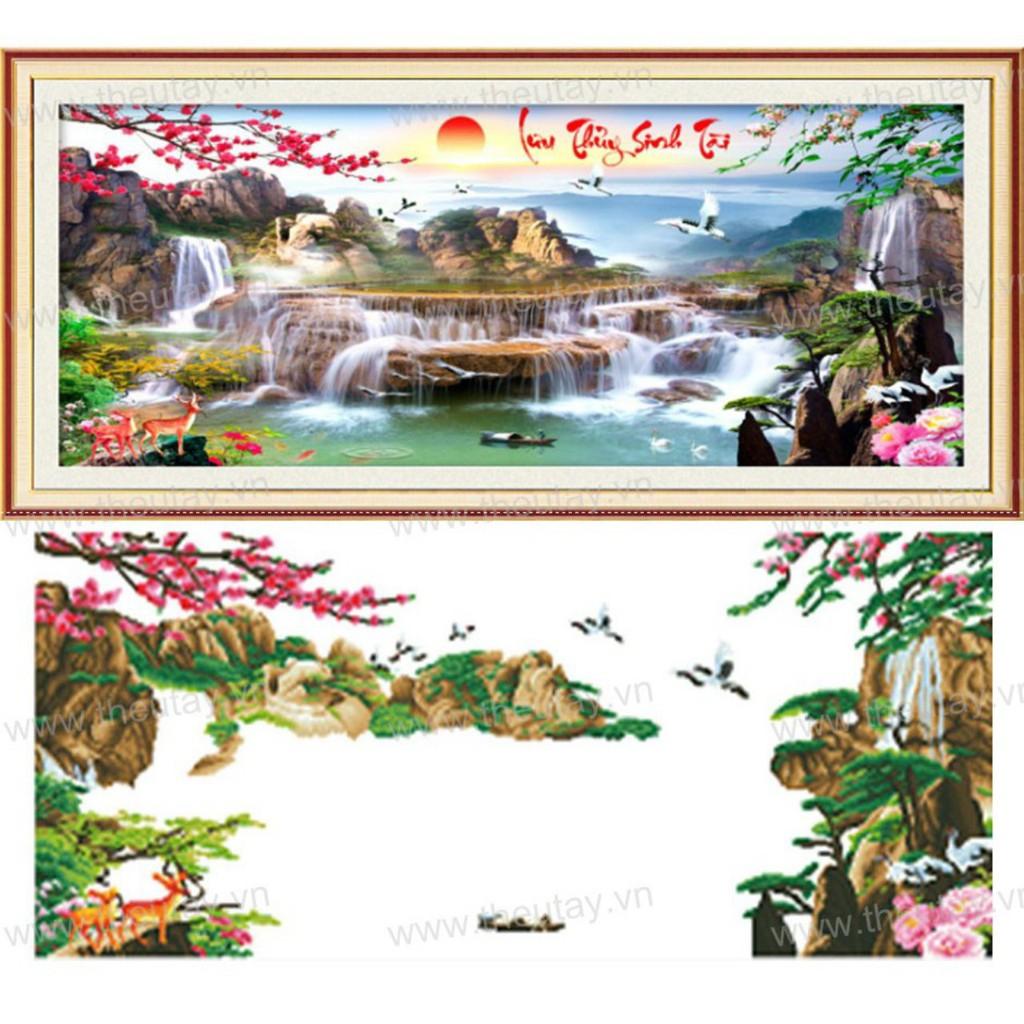 Tranh đính đá lưu thủy sinh tài LV021