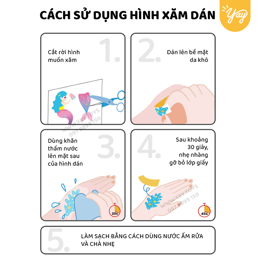 [NHIỀU MẪU] Hình Xăm Dán Tạm Thời Lấp Lánh Cho Trẻ 5+ - Avenir