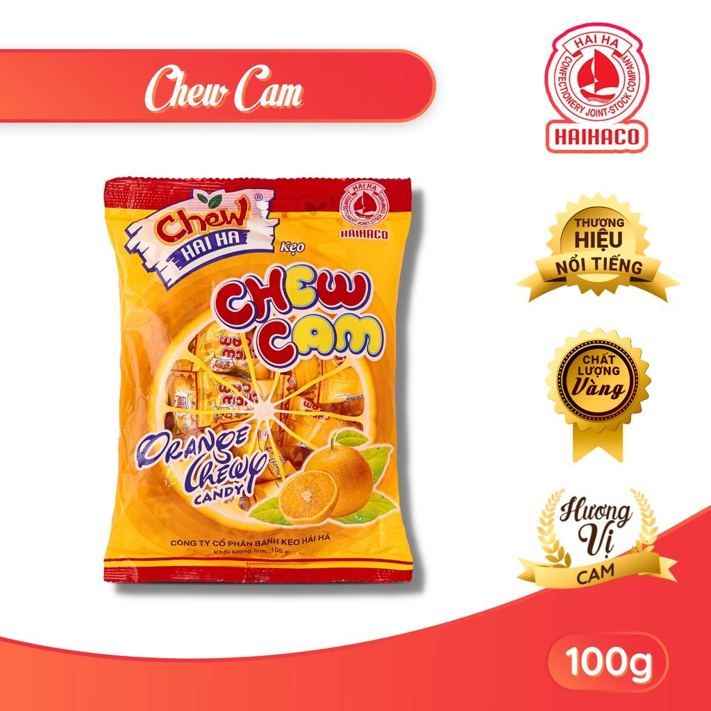 Kẹo Chew mềm HẢI HÀ hương Cam (Gói 100 Gram) - Hàng chính hãng