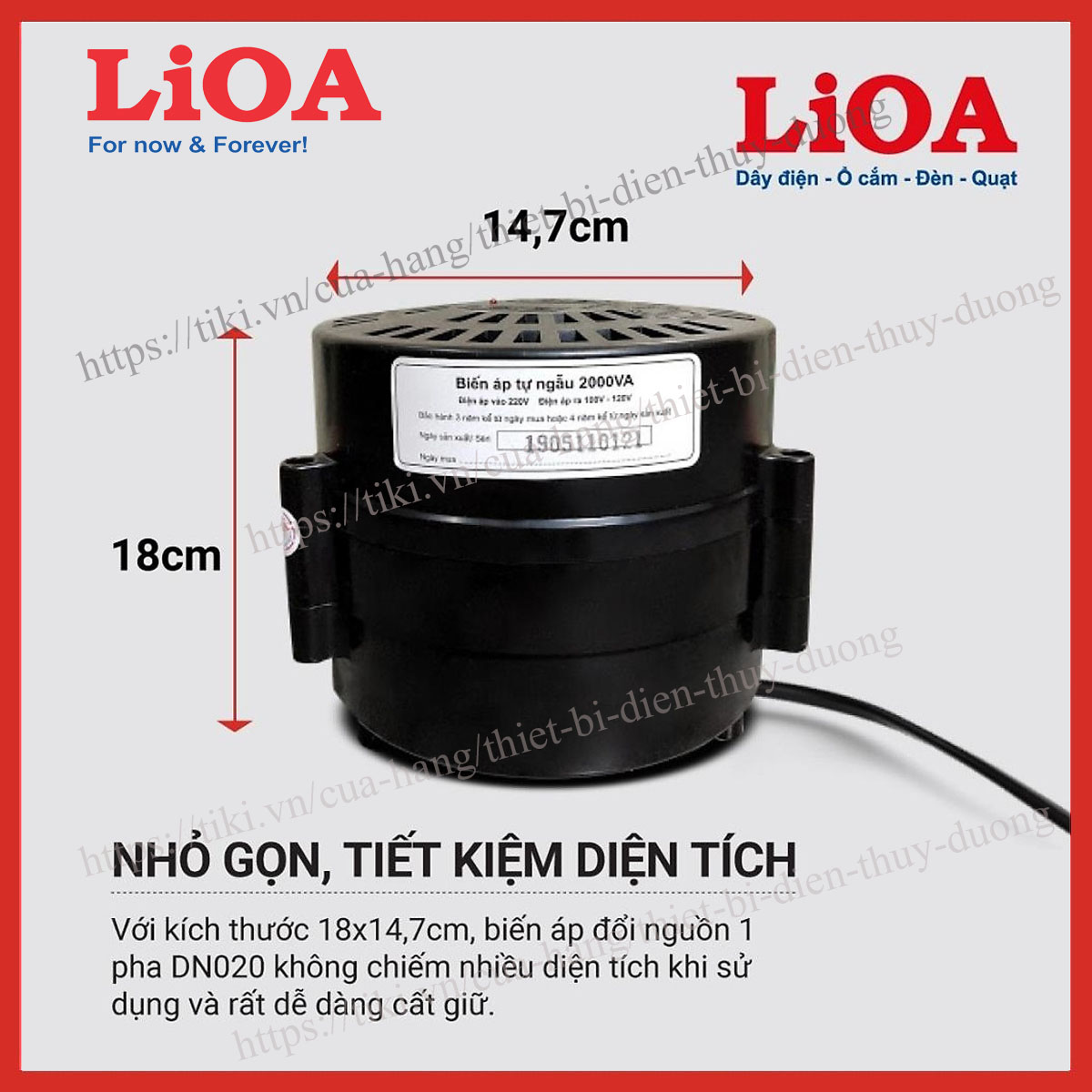 Biến Áp Đổi Nguồn Hạ Áp LiOA - Biến Áp Đổi Nguồn LiOA 1000/1200/1500/2000VA( Điện Vào 220V- Điện Ra 100/120V) - MITA