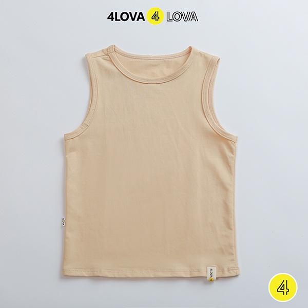 Áo ba lỗ sát nách bé trai bé gái chất cotton trơn 4LOVA basic hàng chính hãng từ 8-40kg