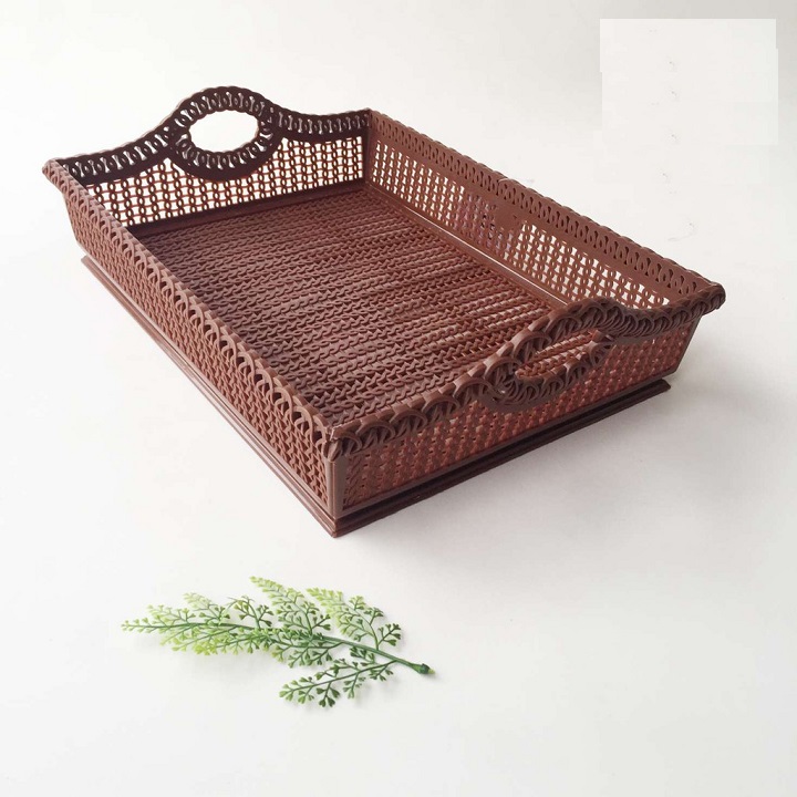 Rổ chữ nhật đa năng có quai xách kích thước lớn 41x31x12 cm