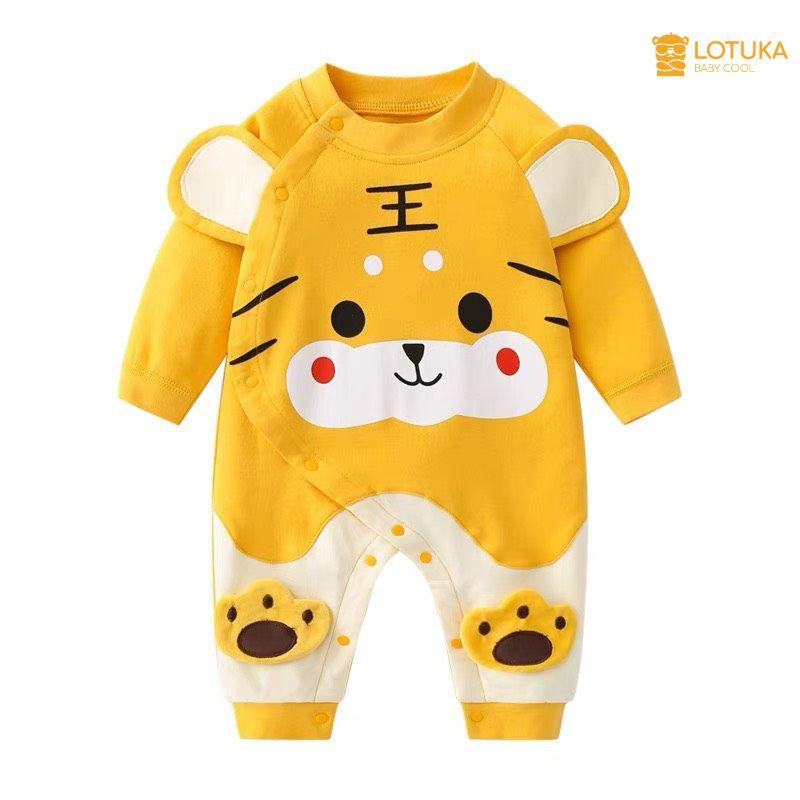 Body dài tay cho bé trai, bé gái hình Hổ dễ thương, áo liền quần hàng hè thu cho bé sơ sinh, bodysuit LOTUKA size 3-12kg