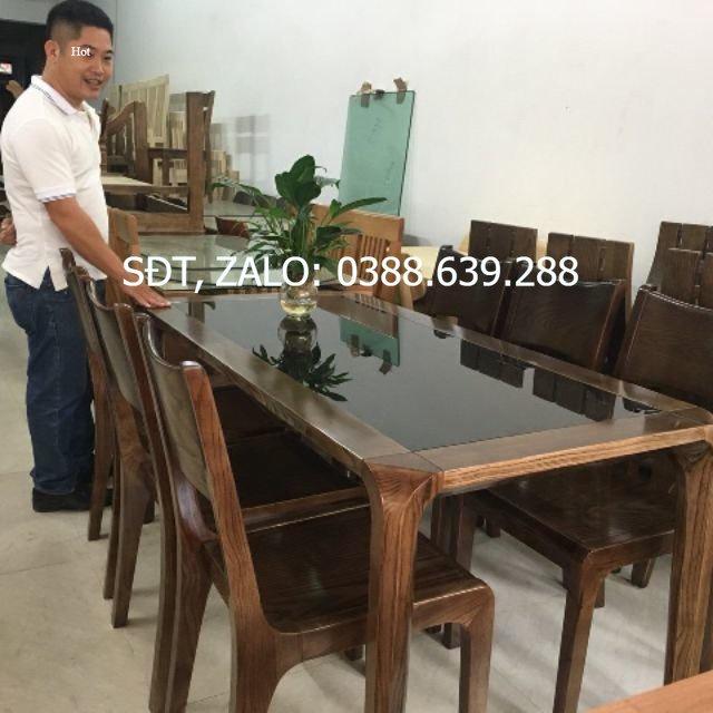 Bàn  ăn gỗ sồi màu óc chó