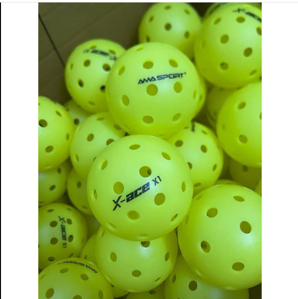 Qủa bóng Pickleball AMA SPORT, X-ace 40 lỗ, nặng 26g dường kính 74mm đạt tiêu chuẩn thi đấu quốc tế