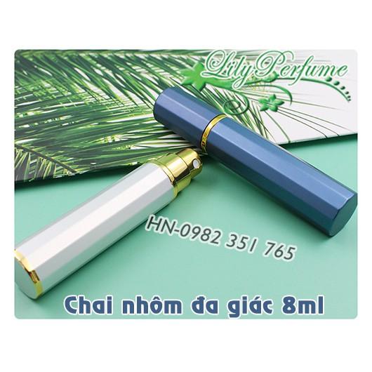 Lọ chiết nước hoa 2 lớp nhôm đa giác 8ml Vỏ chiết Ống chiết Chai chiết nước hoa