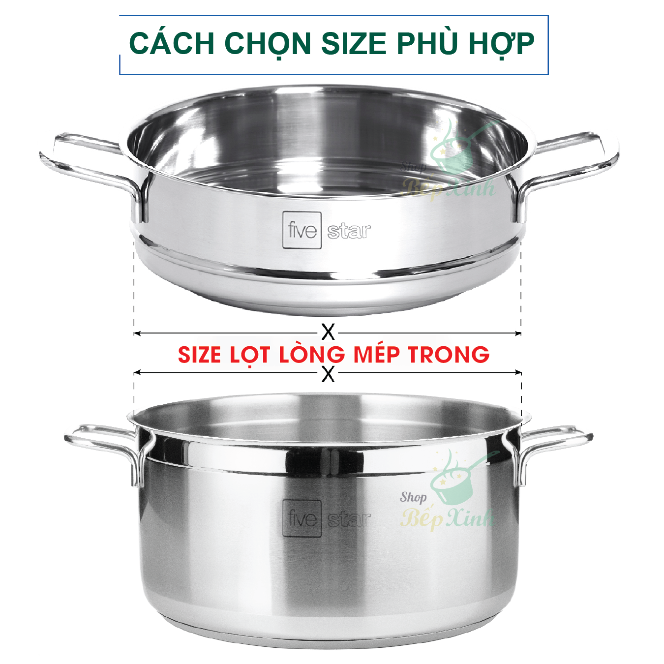 Xửng Hấp Fivestar - Bạc (Tặng 10 Muỗng Ăn Inox)