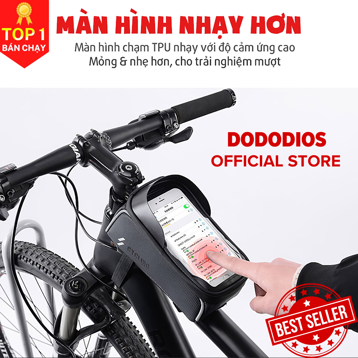 Túi xe đạp treo gắn sườn xe chống nước cao cấp, túi treo sườn xe đạp - Chính hãng dododios