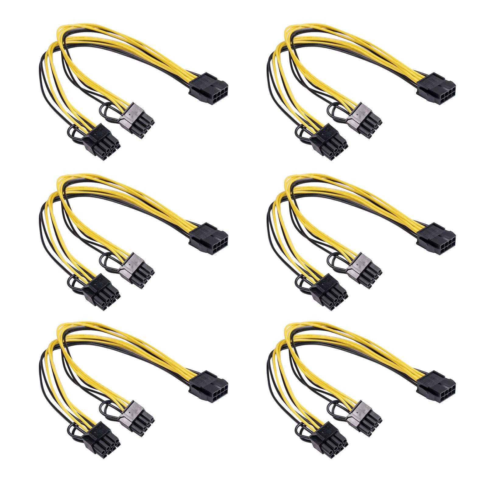 PCI Express 8Pin to 2x 8Pin (6+2) Power Supply Cable Connector Splitter 30cm