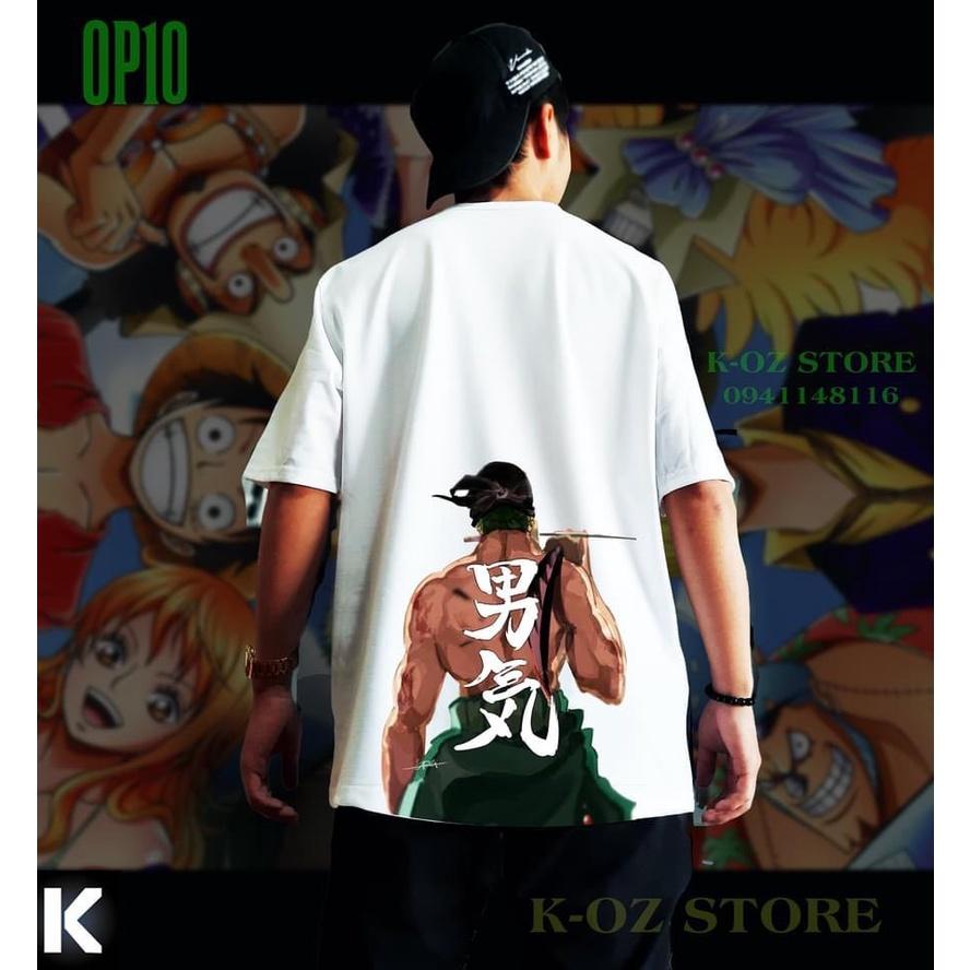 ÁO THUN NAM NỮ HẢI TẶC ZORO CHỮ TÀU SAU LƯNG