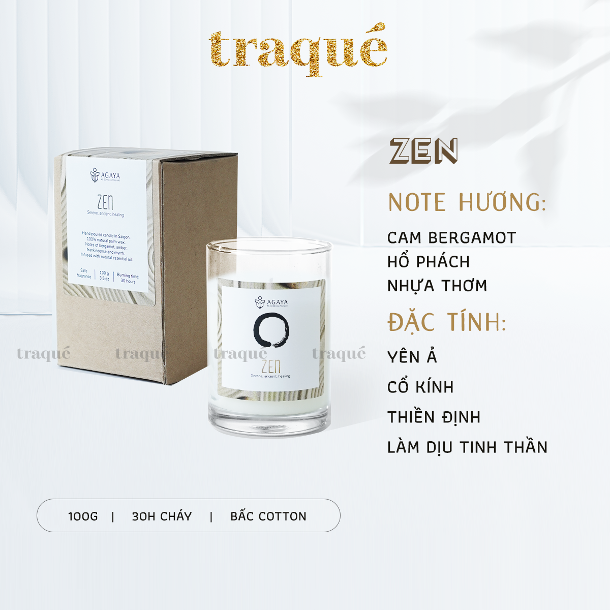 Nến thơm Candle Cup/Agaya - Hương Thảo Mộc ZEN