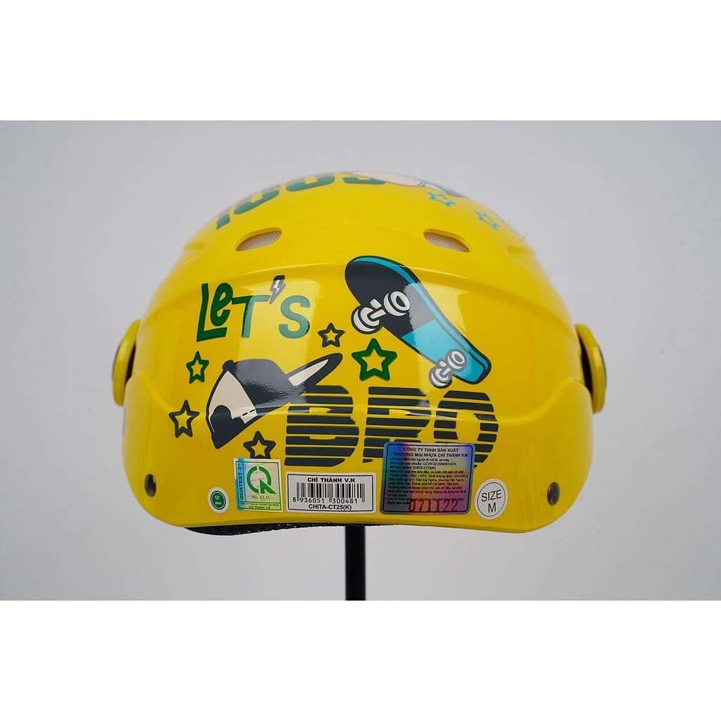 Mũ Bảo Hiểm Trẻ Em CHITA HELMETS CT25(K) Tem Mèo trượt ván