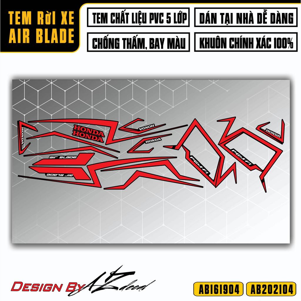 Tem Xe Airblade Mẫu Tem Chỉ Mới Nhất | AB04 | Decal AB Chất Liệu PVC Chống Nước, Bền Màu, Dễ Dán Tại Nhà - Xanh,Air Blade 2020- 2021