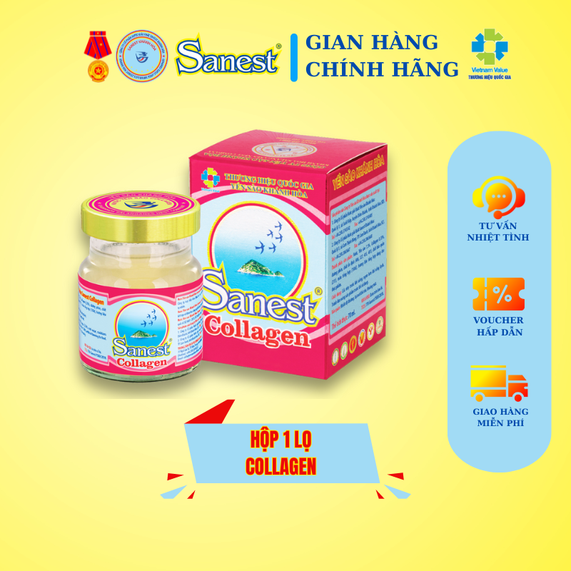 [Combo 30 lọ] Nước Yến sào Khánh Hòa Sanest Collagen đóng lọ 70 ml