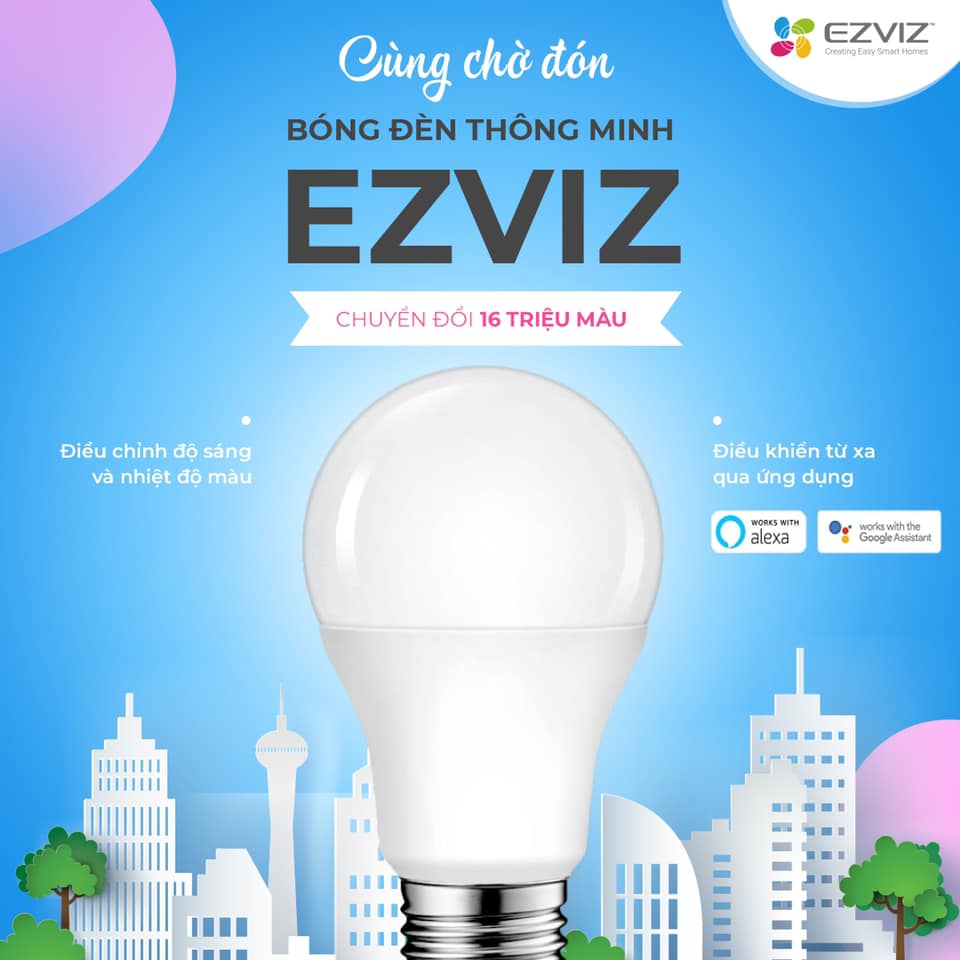 Bóng đèn thông minh Ezviz LB1 điều chỉnh độ sáng và nhiệt màu