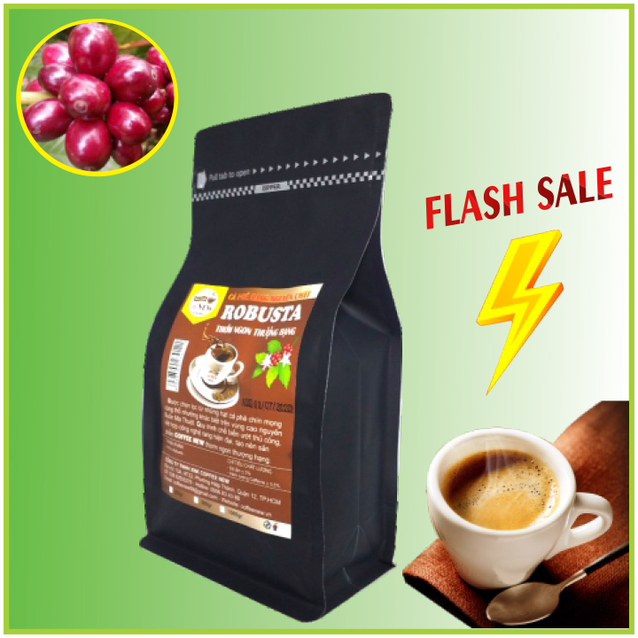 Cà Phê ROBUSTA - Rang Mộc Nguyên Chất (Gói 500gr) - Dạng Xay Pha Phin - Coffee New