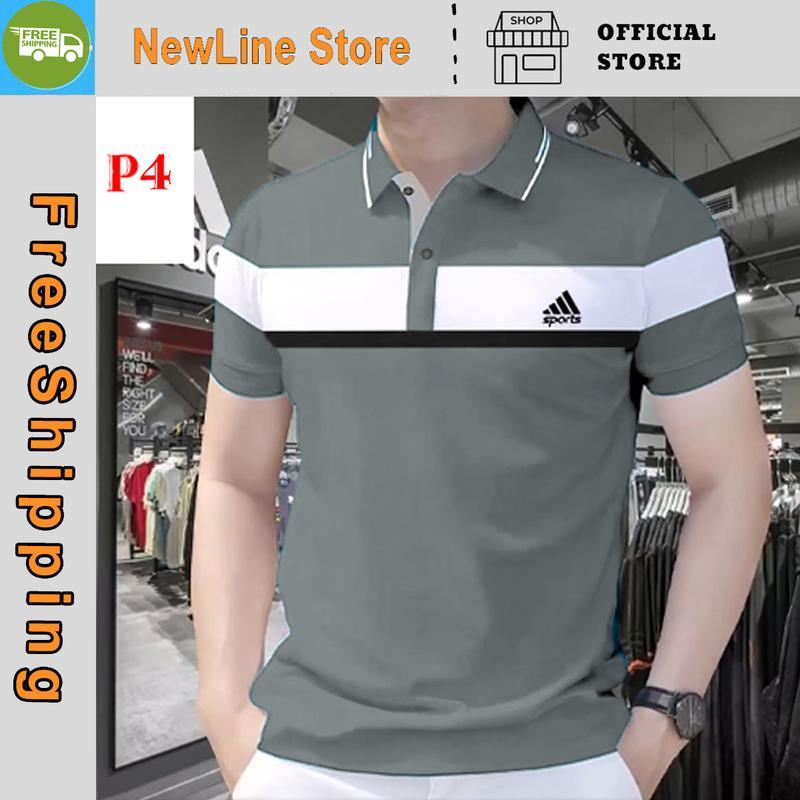 Áo POLO Phối Ngực Thể Thao Trẻ Trυng Sang Trọng Chất CVC Cá Sấu Nam Menswear Thun Có Cổ. - Xám