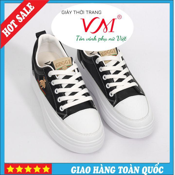 Giày Thể Thao Nữ, Chiều Cao 3CM, Da Bò Thiếp Nhập Khẩu Cao Cấp Êm Ái, Bền Chắc Và Thời Trang - TT.P14110 ĐEN