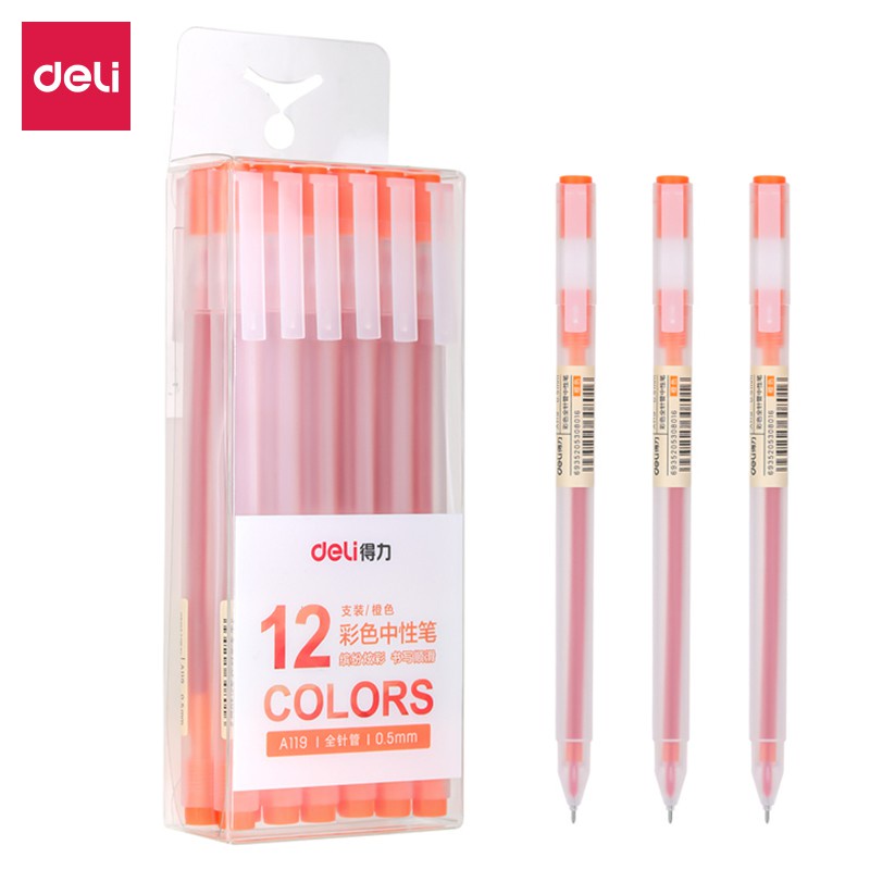 Hộp 12 cây bút nước - bút gel 0.5mm nhiều màu Deli - A119
