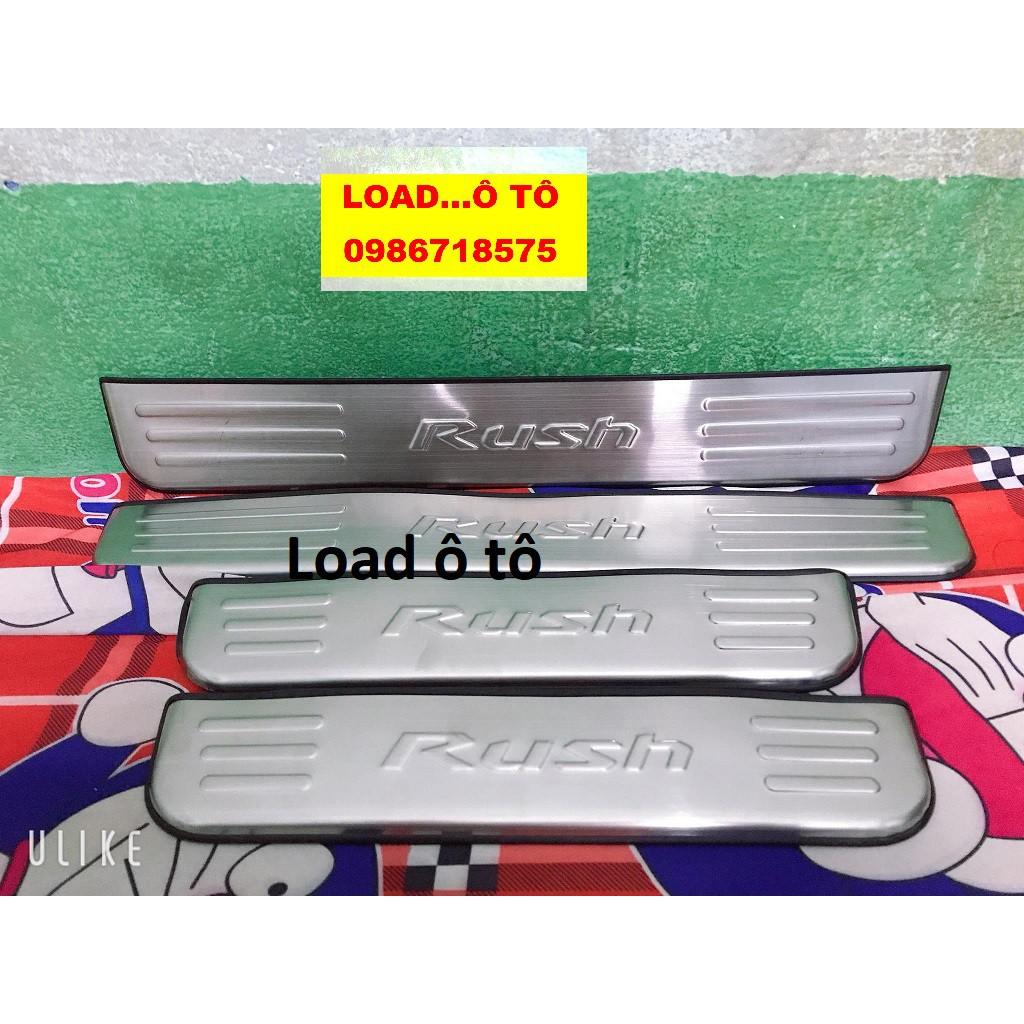 Ốp Bậc Cửa, Nẹp Bước Chân Trong, Ngoài Xe Toyota Rush 2019-2021 Trong, Ngoài Cao Cấp, Chất Liệu Inox Cao Cấp