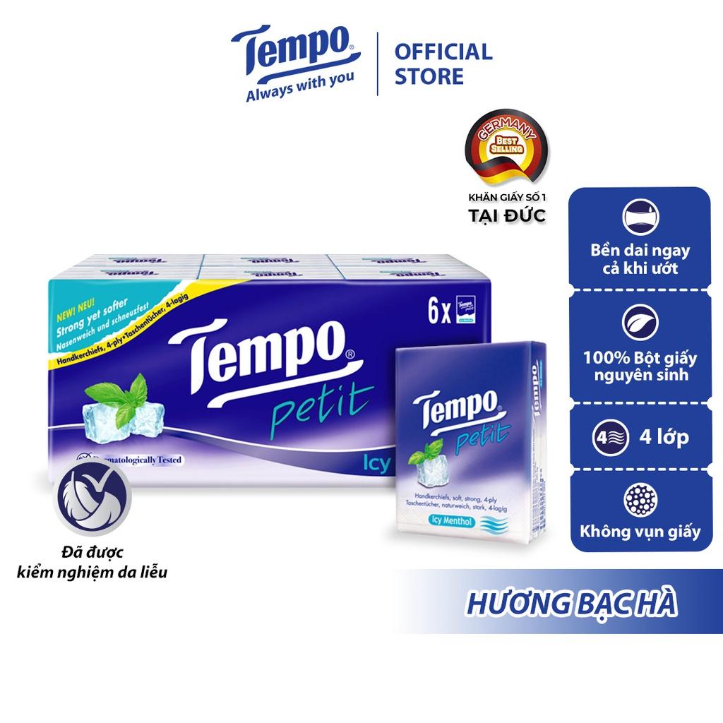 [COMBO 2 LỐC] Khăn giấy bỏ túi cao cấp Tempo Petit - 4 lớp bền dai, được kiểm nghiệm da liễu - Thương hiệu Đức