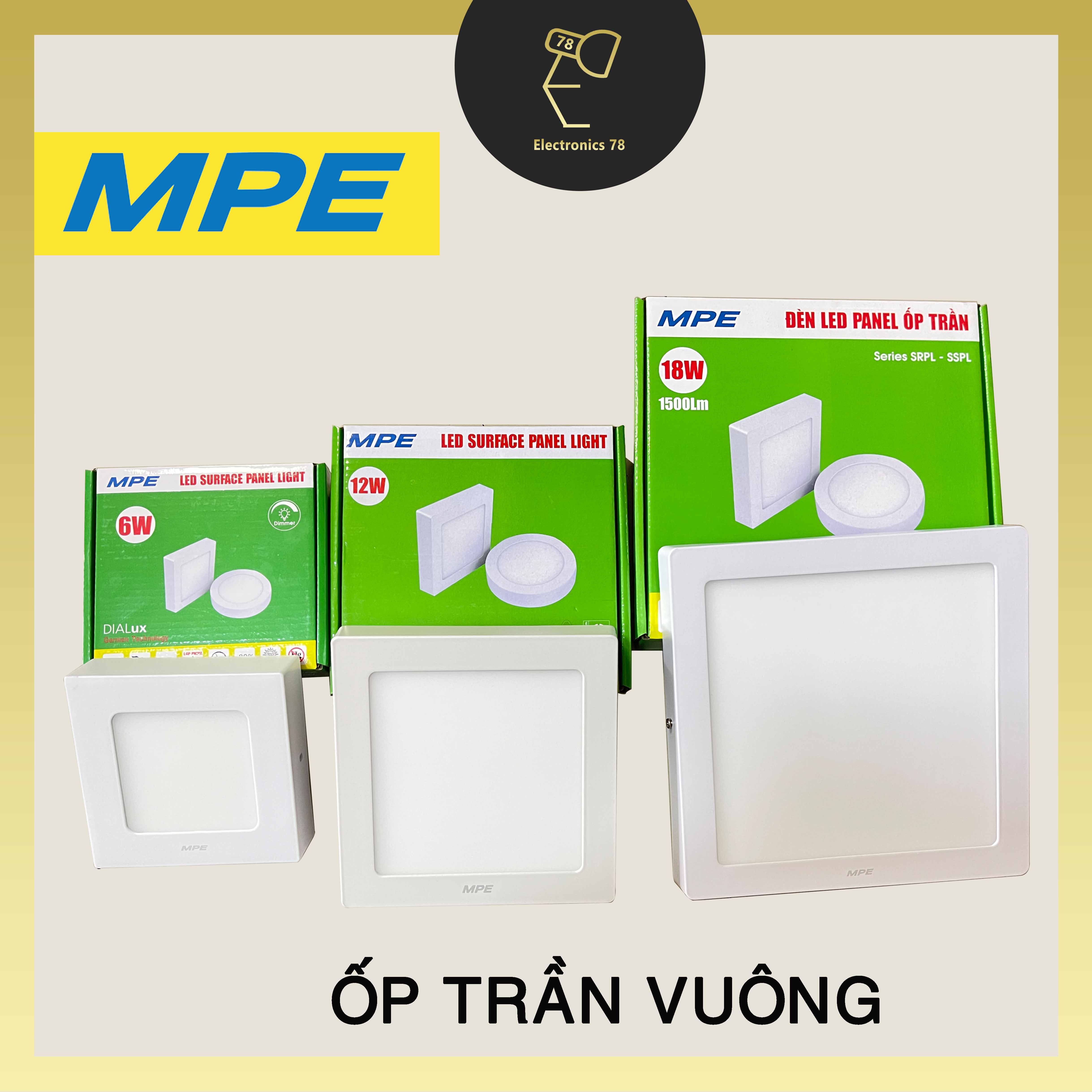 Đèn Led ốp trần Vuông, Ốp Vuông nổi ngoài ban công MPE