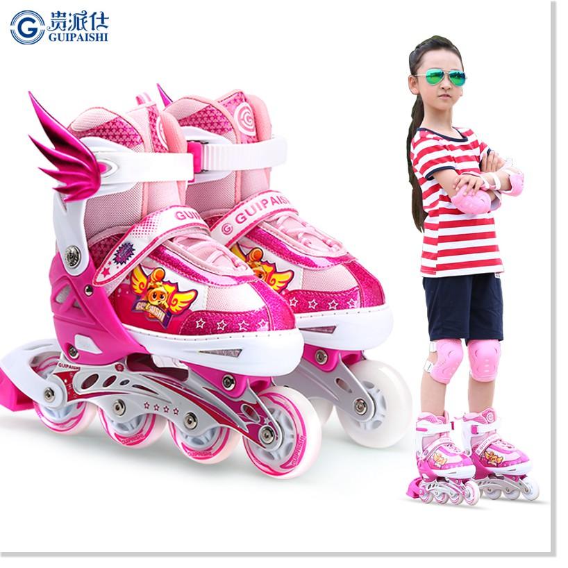 Giày trượt Patin bánh có đèn flash, tặng kèm bảo hộ đầu gối và tay, thuộc bộ sp Giày trượt patin, Ván trượt siêu đẳng, X