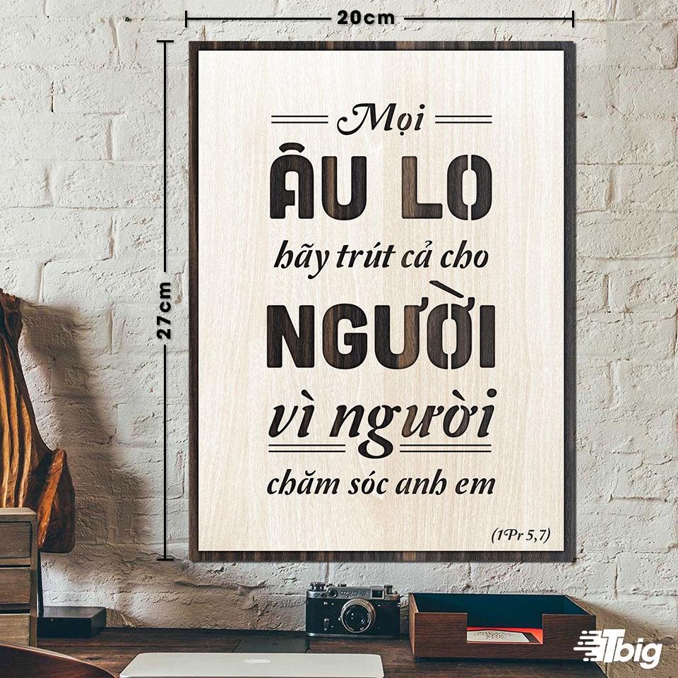 Tranh công giáo - Mọi âu lo hãy trút cả cho người vì người chăm sóc anh em 20x27cm