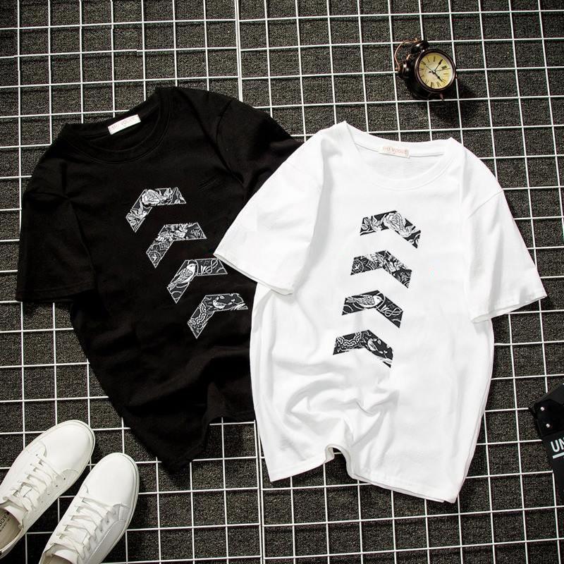 Áo thun unisex form rộng đồ họa cá tính Hàn Quốc vải dày mịn 2019T2006