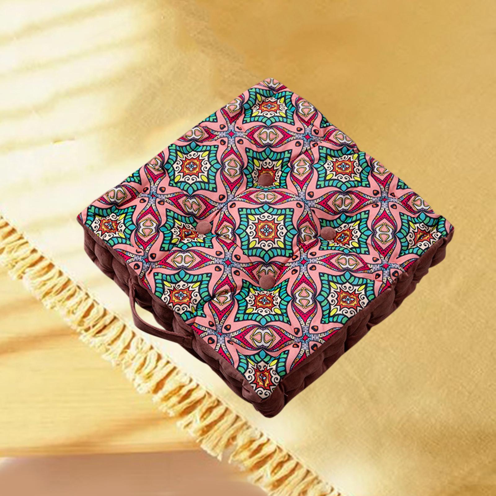 Seat Cushion Stool Pad Seat Mat Print with Handle Vintage for Bedroom Sofa